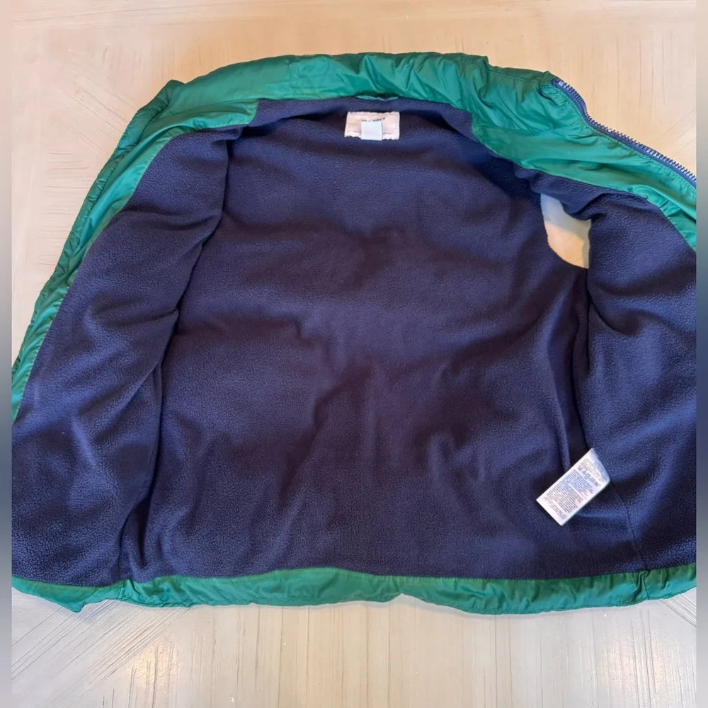 Old Navy Boys Frost-Free Puffer Vest Green Navy Quilted Size L 10-12